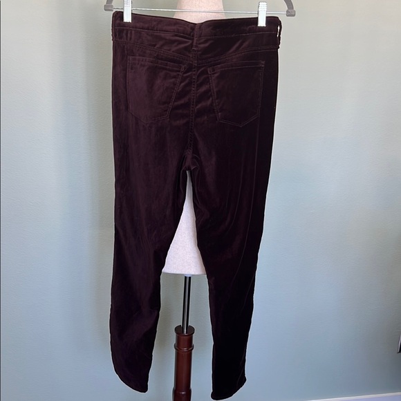 Well Worn - Burgundy High Rise Skinny Velvet Trousers - Picture 5 of 6